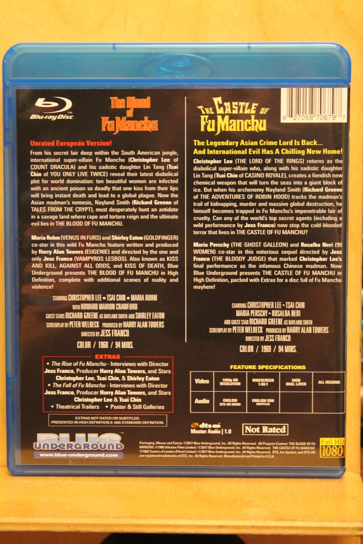 Christopher Lee at His Sinister Best! Double Feature: The Blood of Fu Manchu & The Castle of Fu Manchu Blu-ray