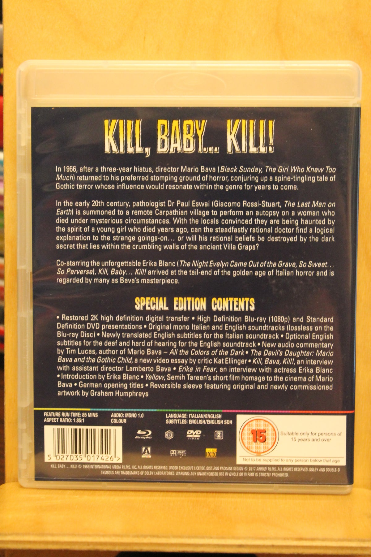 Kill, Baby... Kill! Blu-ray