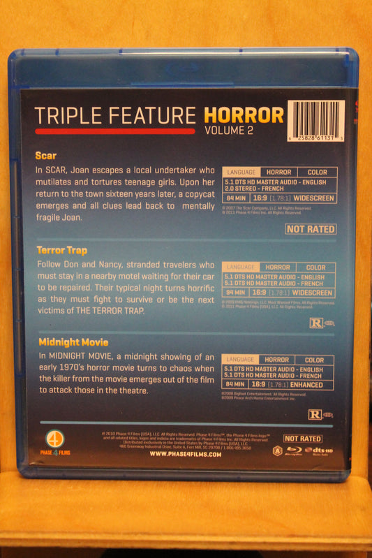 Triple Feature Horror Volume 2: Scar / Terror Trap / Midnight Movie Blu-ray