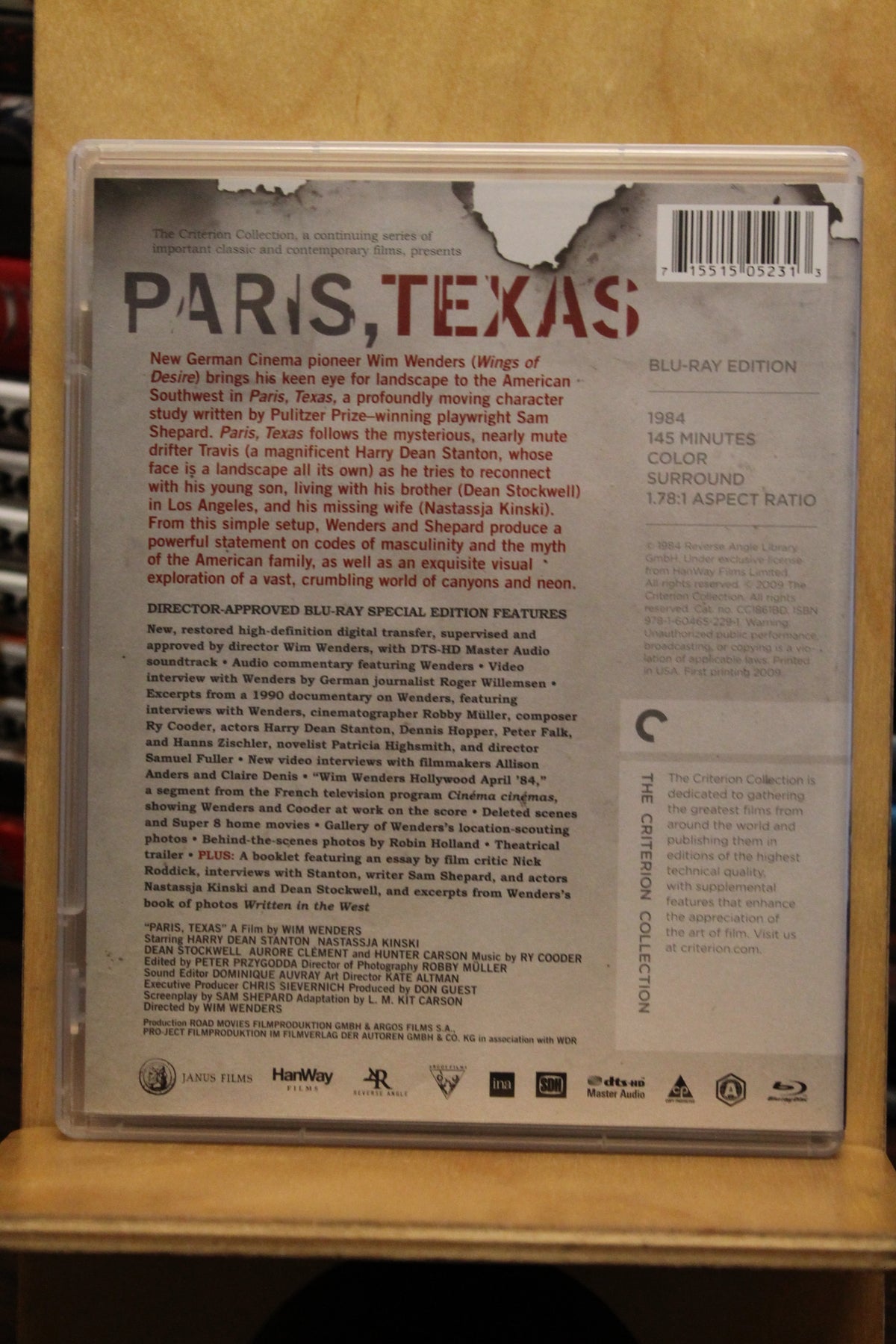 Paris, Texas Blu-ray