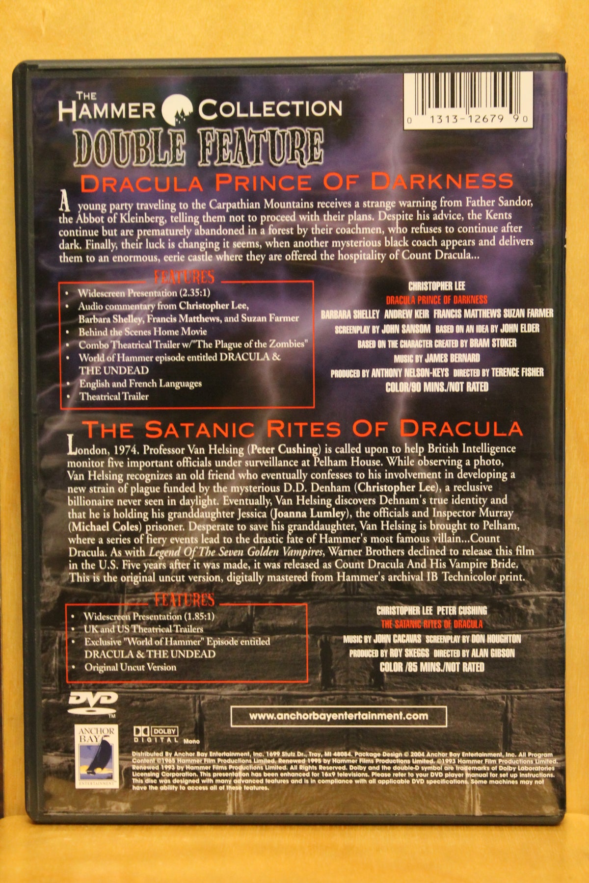 Double Feature: Dracula Prince of Darkness / The Satanic Rites of Dracula DVD