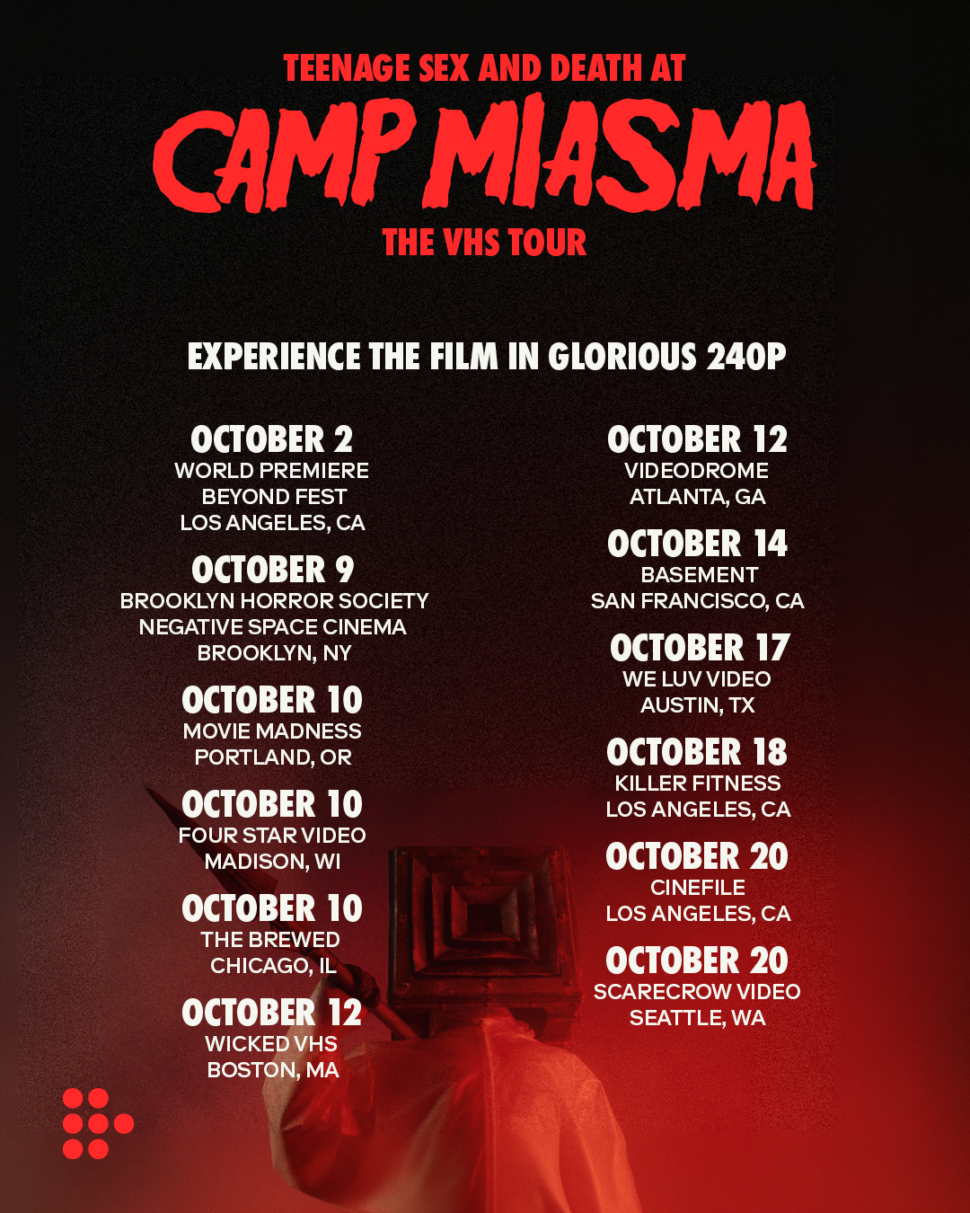 10.20.26 SPECIAL VHS SCREENING // TEENAGE SEX AND DEATH AT CAMP MIASMA