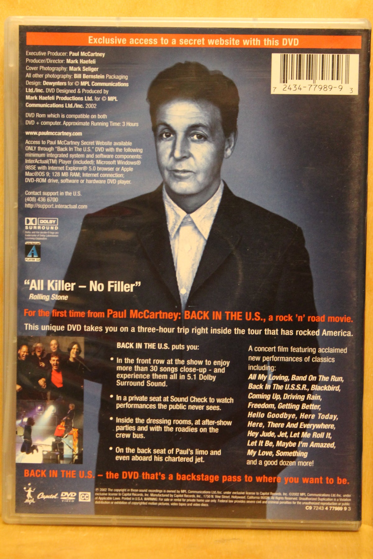 Paul McCartney: Back in the U.S. DVD