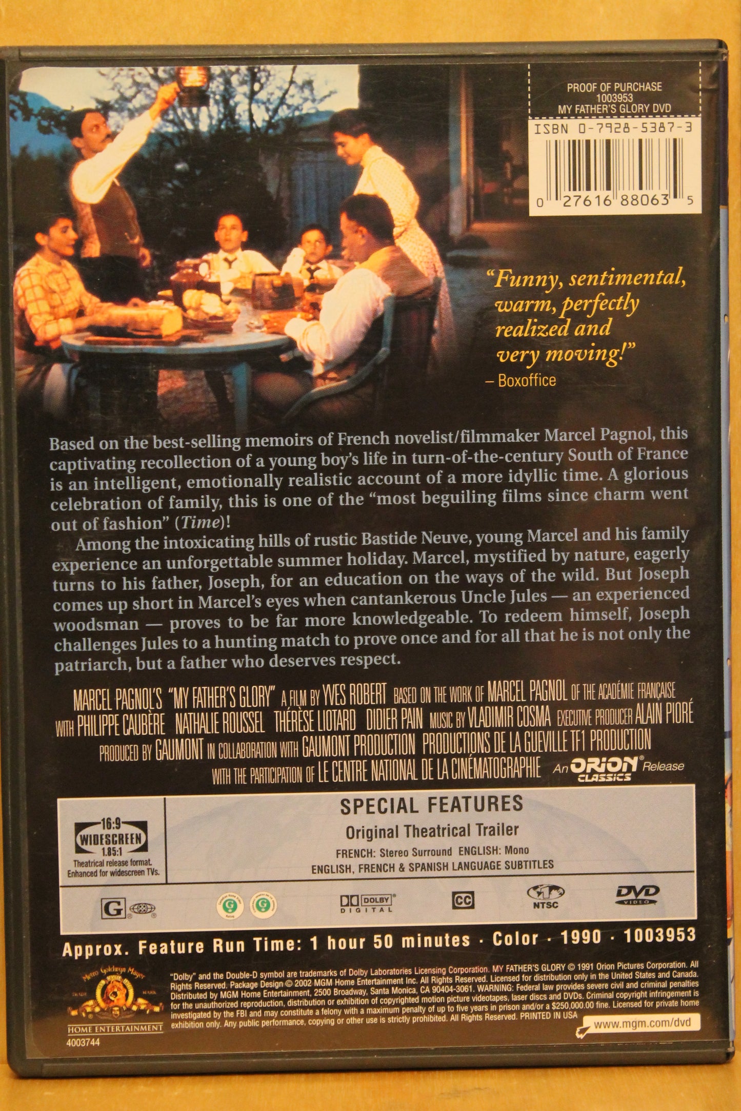 My Father's Glory DVD