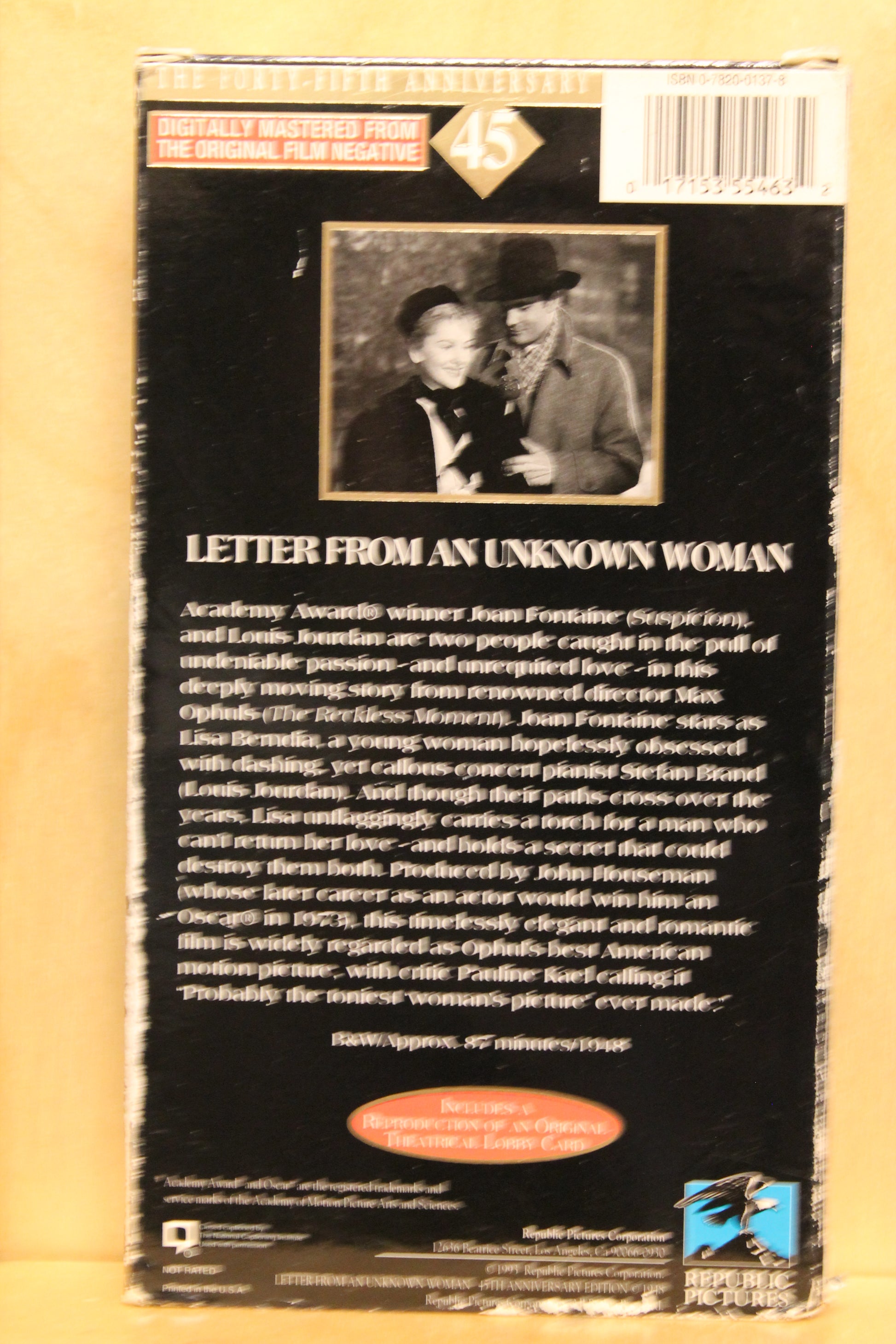 Letter from an Unknown Woman VHS