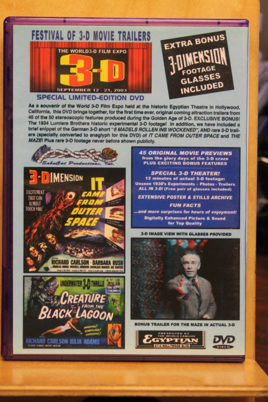 Festival of 3-D Movie Trailers DVD