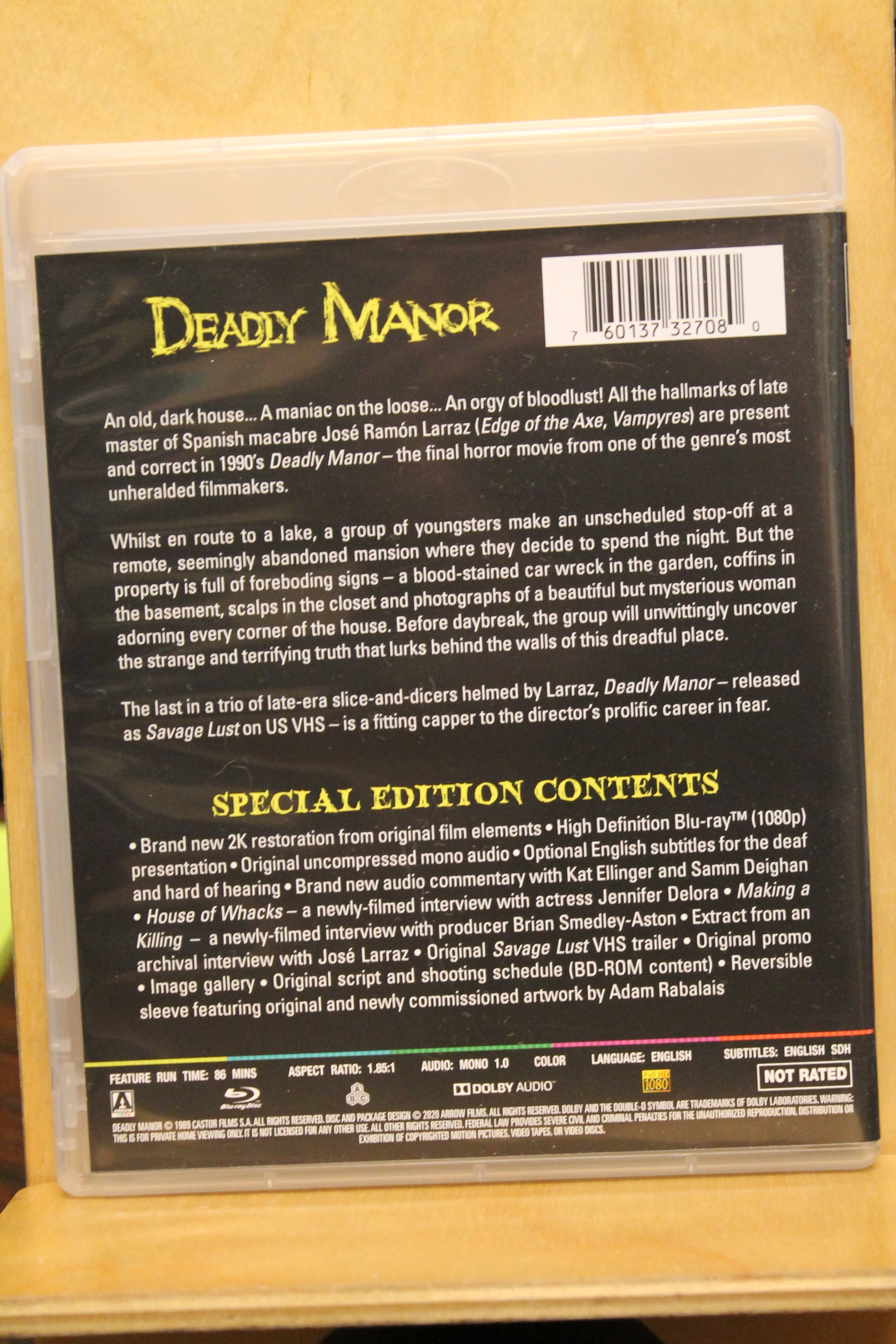 Deadly Manor Blu-ray