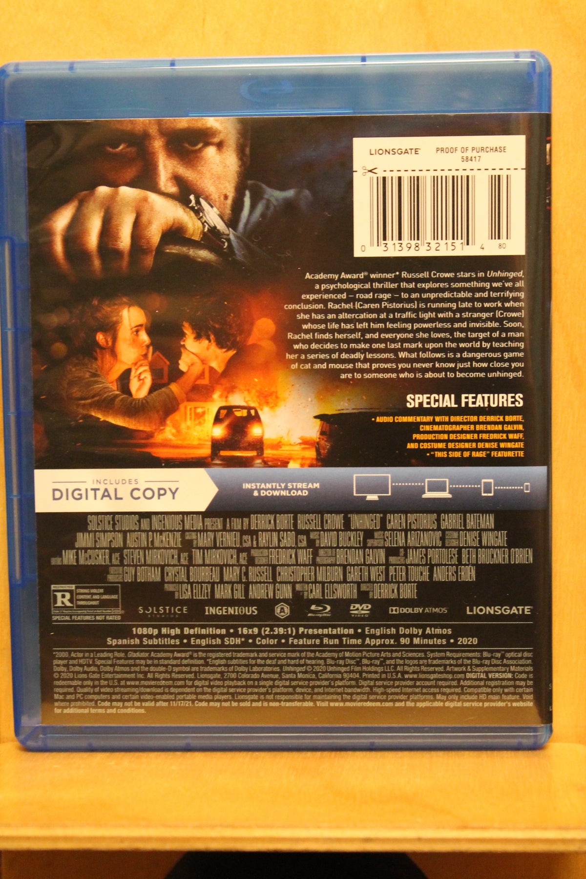 Unhinged Blu-ray