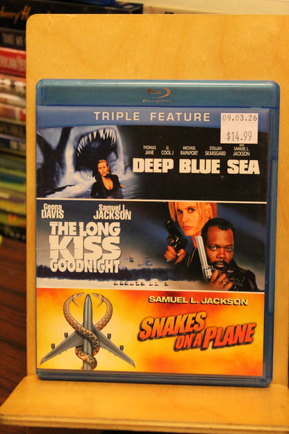 Triple Feature: Deep Blue Sea / The Long Kiss Goodnight / Snakes on a Plane Blu-ray