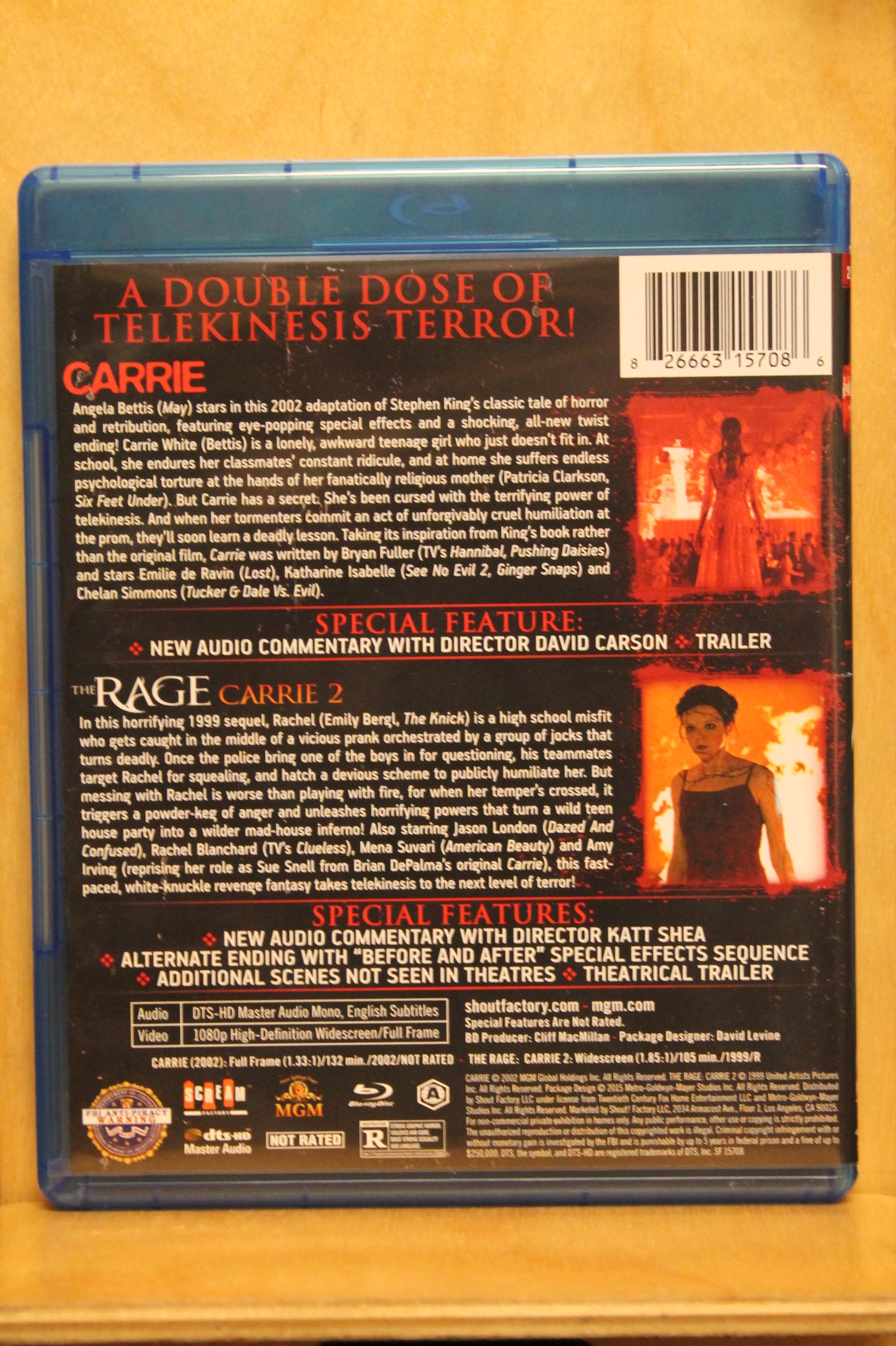 Carrie / The Rage: Carrie 2 Blu-ray