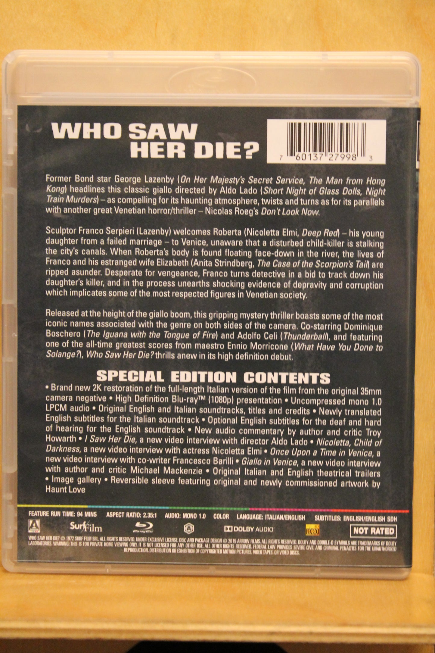 Who Saw Her Die? Blu-ray