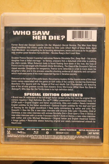 Who Saw Her Die? Blu-ray