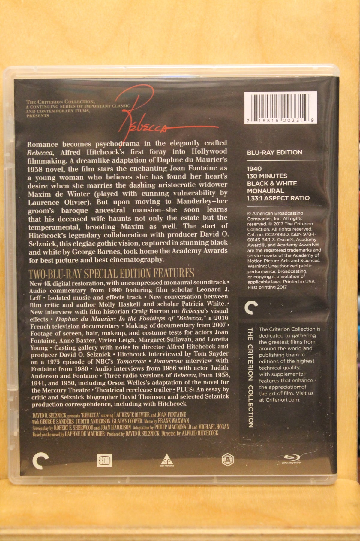 Rebecca Blu-ray