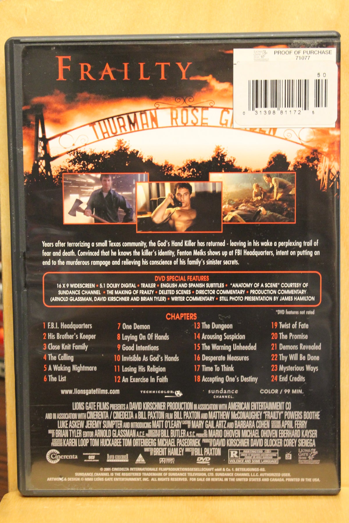 Frailty DVD
