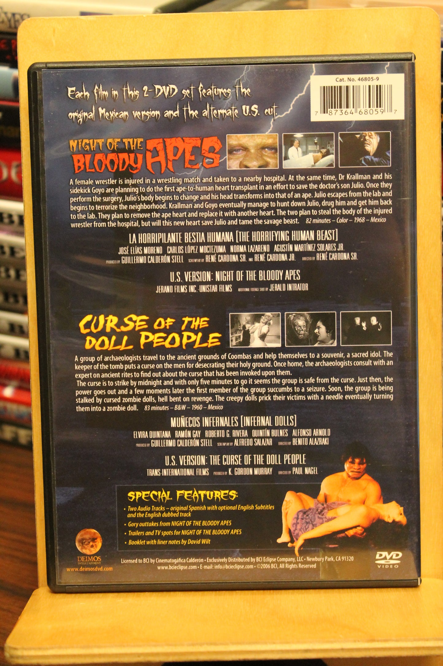 Crypt of Terror: Night of the Bloody Apes & Curse of the Doll People DVD