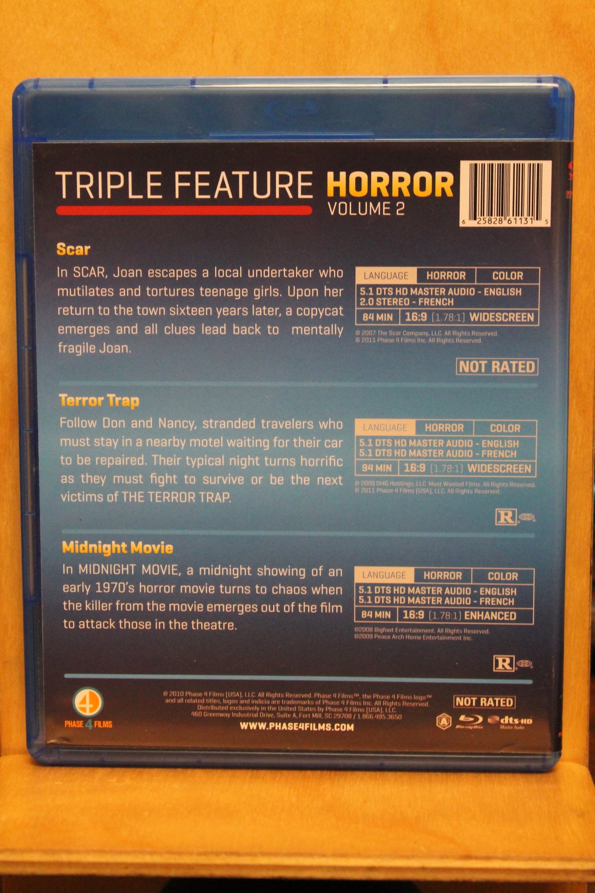 Triple Feature Horror Volume 2: Scar / Terror Trap / Midnight Movie Blu-ray