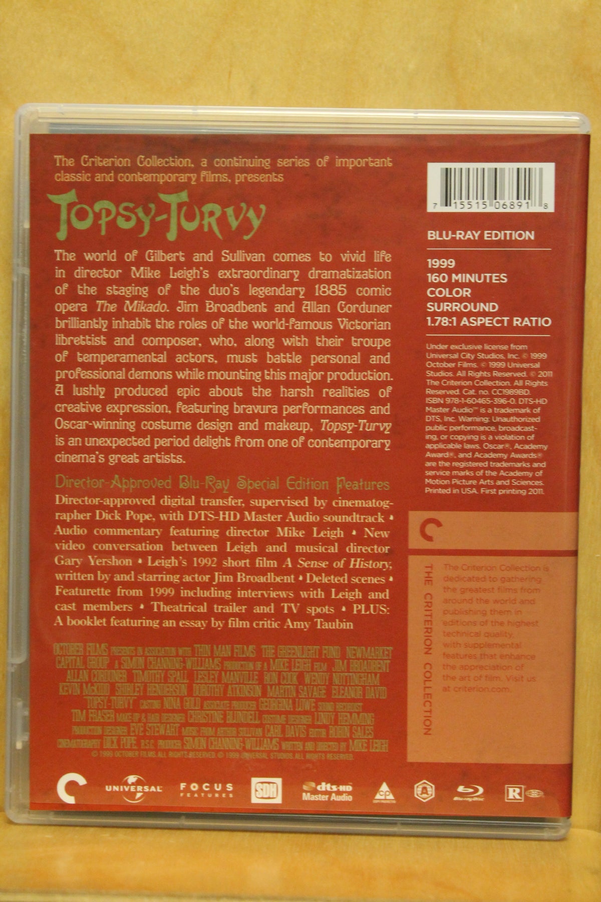 Topsy-Turvy Blu-ray
