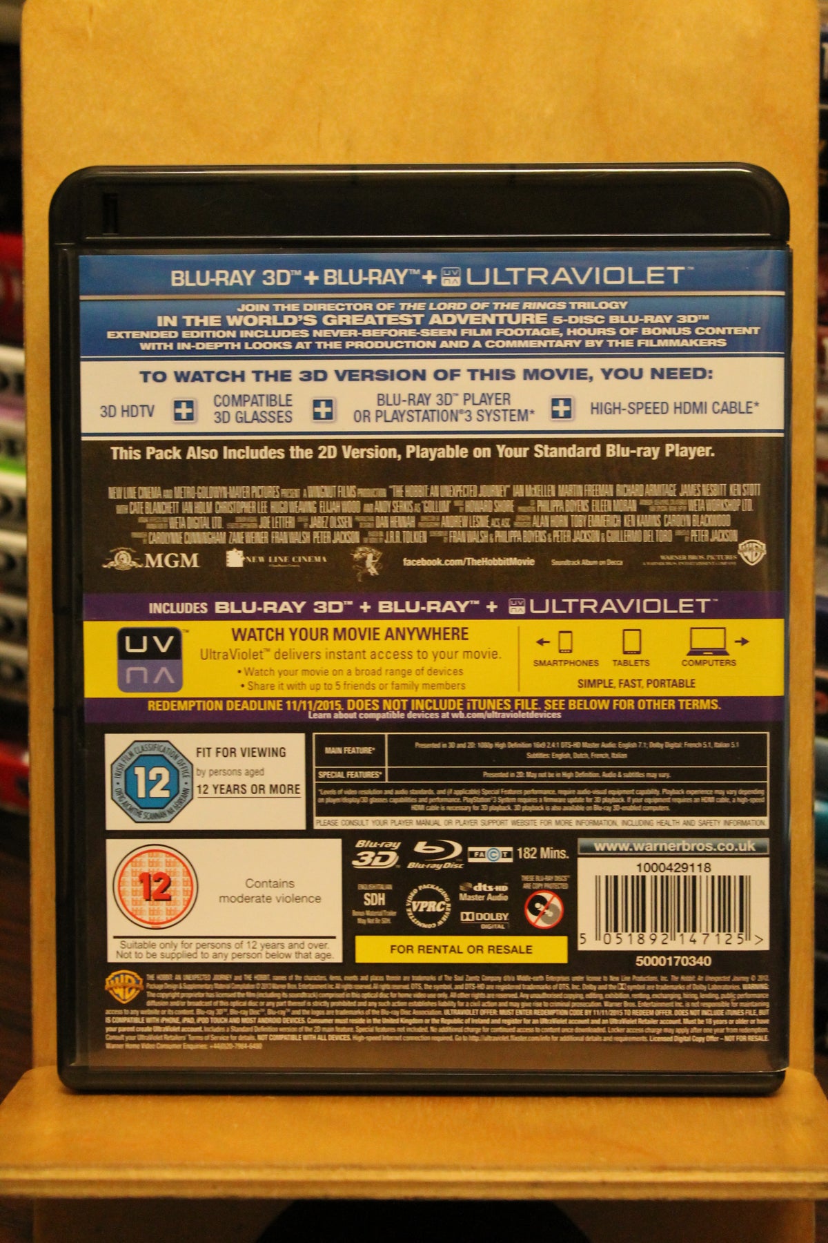 The Hobbit: An Unexpected Journey Blu-ray