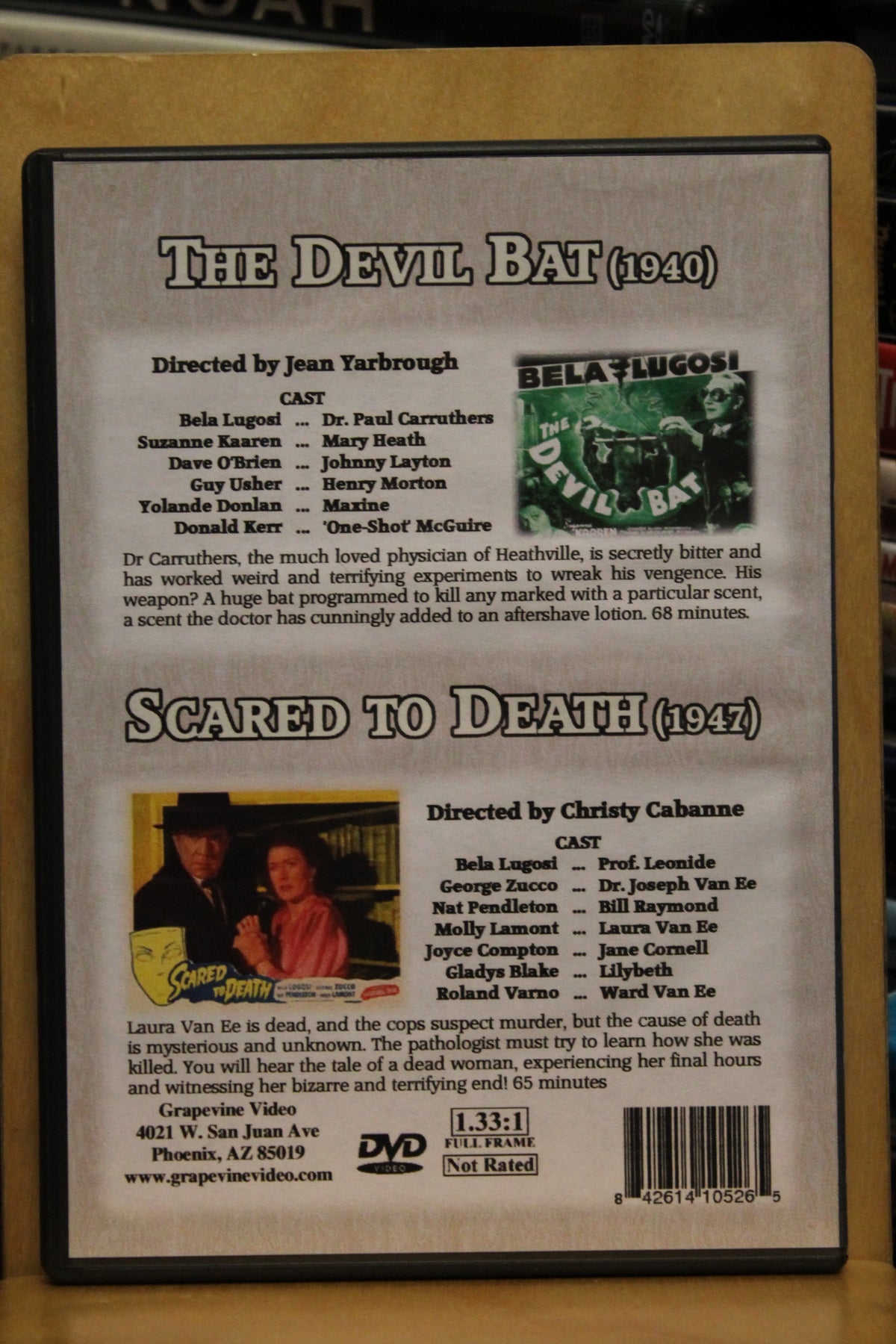 A Bela Lugosi Double Feature DVD